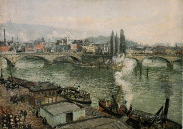 Camille Pissarro Painting - El puente Corneille Rouen clima gris 1896 Camille Pissarro